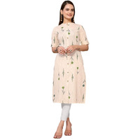 Rangita Green Cotton Flex Calf Length Printed A-Line Kurti For Women | Kurta For Women_2Xl
