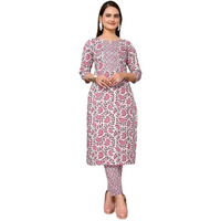 Rangita Pink Cotton Printed Straight Kurta With Pant | Kurta Set For Women_3Xl
