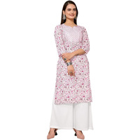 Rangita Pink Rayon Knee Length Embroidered Straight Kurti For Women | Kurta For Women_Xl