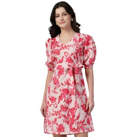 Style Quotient Women Fusia Flroal Print Dress Fuchsia