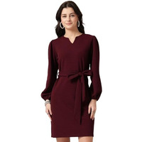 Style Quotient Women Maroon Knit Dress