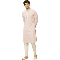 Manyavar Mens Purple Georgette Embroidered Kurta Pyjama Set