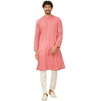 Manyavar Coral Cotton Jacquard|Self Texture Kurta Pyjama Set For Men