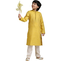 Manyavar Boys Viscose Blend Self Design Kurta Pyjama Set (2Pcs)(8-10 Years)