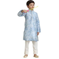 Manyavar Boys Art Silk Printed Kurta Pyjama Set (2Pcs)(4-5 Years)