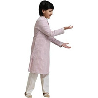 Manyavar Boys Georgette Chikankari Sequined Kurta Pyjama Set (2Pcs)(6-8 Years)