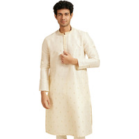 Diwas By Manyavar Men's Art Silk Thread Embroidered Sequined Kurta (Cream,Xxl)