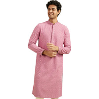Diwas By Manyavar Men's Viscose Embroidery|Sequin Work Kurta (Dusty Pink,Xxxl)