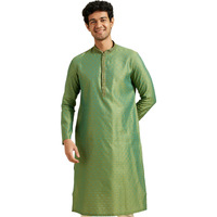 Diwas By Manyavar Men's Viscose Blend Self Design Kurta (Light Mid Green,S)