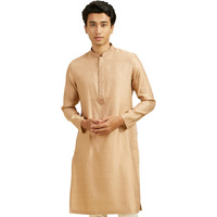 Diwas By Manyavar Men's Viscose Blend Thread Work Kurta (Fawn,Xl)