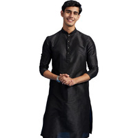 Diwas By Manyavar Men's Art Silk Solid Kurta (Black,Xxl)
