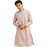 Diwas By Manyavar Men's Art Silk Printed Kurta (Pink,Xxxl)