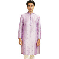 Diwas By Manyavar Men's Art Silk Thread Embroidered Kurta (Purple,Xl)