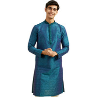 Diwas By Manyavar Men's Art Silk Embroidered|Sequined Kurta (Green,Xxl)