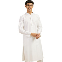 Diwas By Manyavar Men's Cotton Self Design Kurta (White,M)