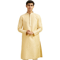 Diwas By Manyavar Men's Brocade Thread Work Kurta (Beige,Xxxl)