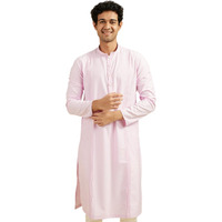 Diwas By Manyavar Men's Viscose Blend Self Design Kurta (Pink,M)