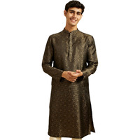 Diwas By Manyavar Men's Brocade Jacquard| Self Design Kurta (Olive Green,Xxxl)