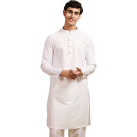 Diwas By Manyavar Men's Cotton Blend Self Design Kurta (White,Xxxl)