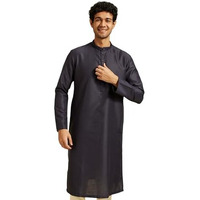Diwas By Manyavar Men's Art Silk Solid Kurta (Dark Blue,Xxl)