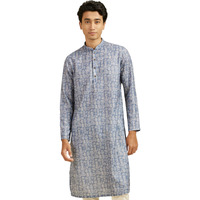 Diwas By Manyavar Men's Cotton Blend Printed Kurta (Grey,Xxxl)