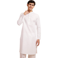 Diwas By Manyavar Men's Cotton Solid Kurta(White,M)