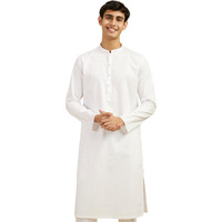 Diwas By Manyavar Men's Cotton Self Design Kurta (White,L)