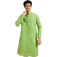 Diwas By Manyavar Men's Cotton Solid Kurta (Light Mid Green,Xxxl)