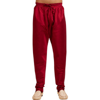 Diwas By Manyavar Men's Art Silk Solid Churidar (Maroon,Xxl)