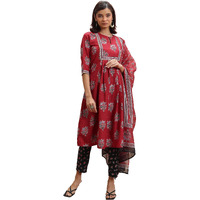 Ketch Women's Polyester Kurta Set (Khk3001096_Fuschia