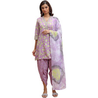 Ketch Women's Polyester Kurta Set (Khk3001125_Navy Blue
