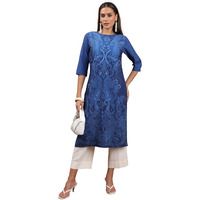 Ketch Women's Cotton Blend Regular Dress Shirt (Khku000393_Blue