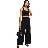 Ketch Cotton Blend Women Casual Fit Black Co-Ord Set Maxi Dress (Khce000100