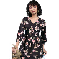 Ketch Women's Polyester A-Line Mini Dress (Khj6000572_Black