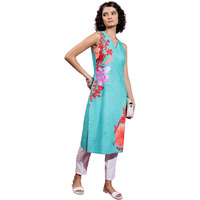 Ketch Women's Cotton Blend Regular Dress Shirt (Khku000423_Teal