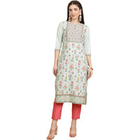 Ketch Women's Polyester Regular Fit Kurta (Khku000509_Sea Green