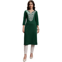Ketch Women's Polyester Regular Fit Kurta (Khku000540_Green