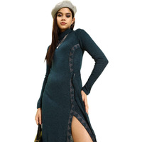 Style Quotient Teal Blue Acrylic Sweater Midi Dress (Aw21Sqcairo_Tl-S)