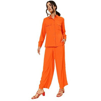 Style Quotient Adults-Women Orange Solid Co-Ords