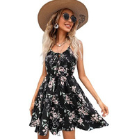 Style Quotient Adults-Women Black Floral Dresses