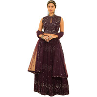 Soch Women's Georgette Lehenga Choli (Owa3Cd20379A_Maroon_Xl)