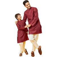 Bon Organik Marron Kurta Pajama Set For Men