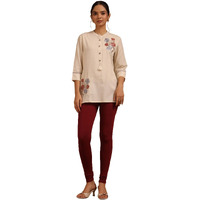 Soch Maroon Pure Cotton Solid Chudi (8907713139688-Xl-Maroon)