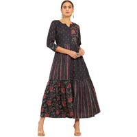 Soch Women Black Printed Kurta