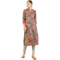 Soch Blue Rayon Printed Kurta