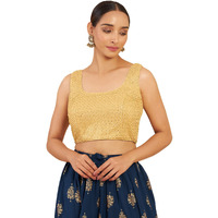 Soch Gold Art Silk Blouse With Embroidery And Sequins