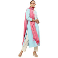 Soch Women Pink Cotton Striped Dupatta