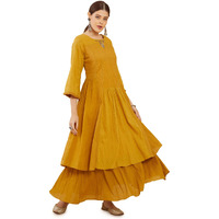Soch Women Yellow Cotton Print Dress