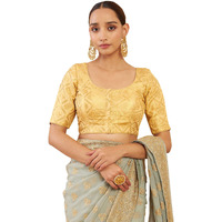 Soch Gold Art Silk Blouse With Woven Motifs