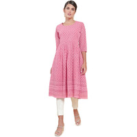 Soch Women Pink Georgette Embroidered Kurta